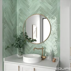 Aelle Carrelage Carrelage mur effet zellige vert sage 6,5x40 cm MANACOR MINT- Carrelage Mural Uni|Carrelage Mural Pour Cuisine
