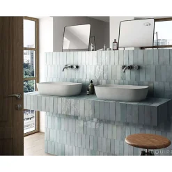 Aelle Carrelage Carrelage Mural Uni<Carrelage mur effet zellige bejmat bleu 6,5x20 cm ARTISAN AQUA