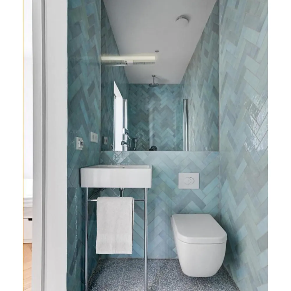 Aelle Carrelage Carrelage Mural Uni<Carrelage mur effet zellige bejmat bleu 6,5x20 cm ARTISAN AQUA