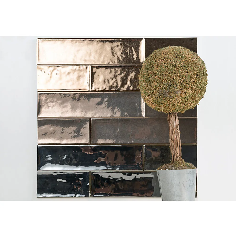 Aelle Carrelage Carrelage mur effet zellige doré 6,5x26,6 cm CROMIA26 ORO- Carrelage Mural Uni|Carrelage Mural Pour Wc