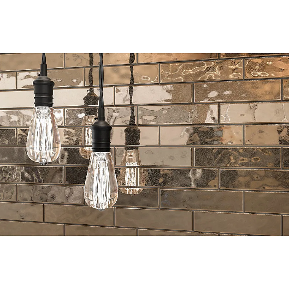 Aelle Carrelage Carrelage mur effet zellige doré 6,5x26,6 cm CROMIA26 ORO- Carrelage Mural Uni|Carrelage Mural Pour Wc