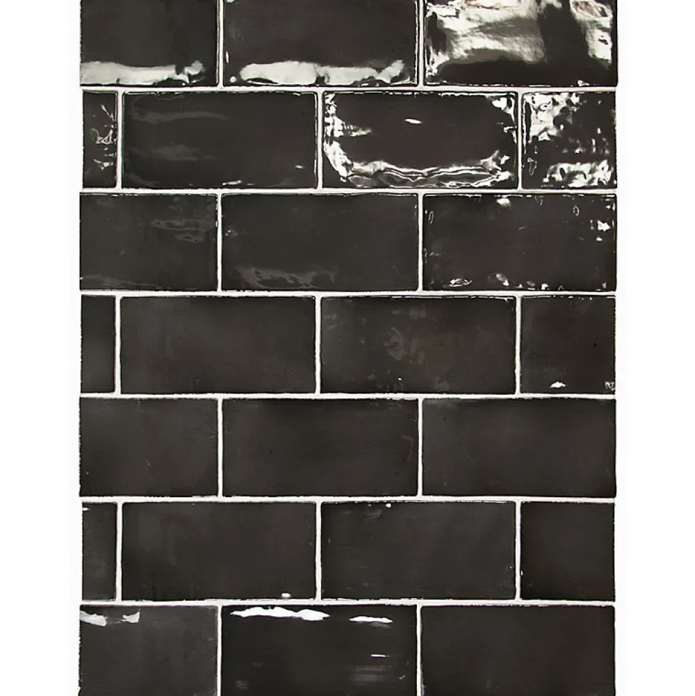 Aelle Carrelage Carrelage Mural Uni<Carrelage mur effet zellige noir 7,5x15 cm MANACOR BLACK
