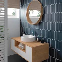 Aelle Carrelage Faïence Pour Douche|Faïence Pour Cuisine<Carrelage mur faience forme navette 5x25 cm mate LANSE NAVY