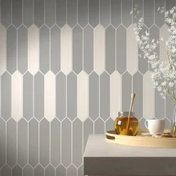 Aelle Carrelage Faïence Unie|Faïence Pour Wc<Carrelage mur faience forme navette 5x25 cm mate LANSE WHITE