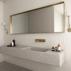 Aelle Carrelage Faïence Unie|Faïence Pour Wc<Carrelage mur faience forme navette 5x25 cm mate LANSE WHITE