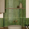 Lux Mosaic Carrelage Mur Intérieur Format allongé Vert Brillant. Bali Green 5x40 cm- Faïence Pour Salle De Bains|Faïence Pour Cuisine