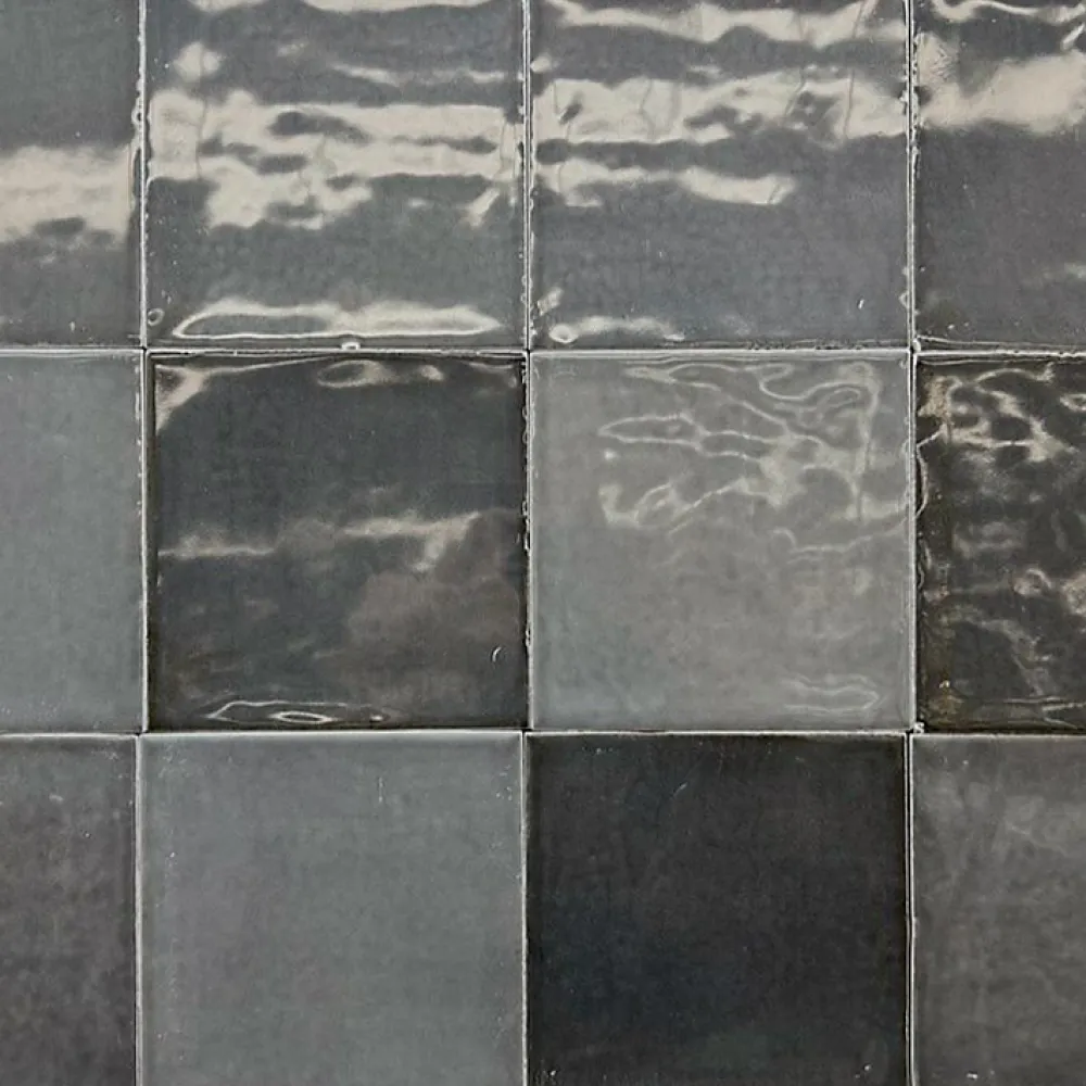 Lux Mosaic Carrelage mur intérieur/exterieur. Grès cérame Zellige Coal Anthracite 12x12 cm x ép 8,3 mm- Faïence Pour Salle De Bains