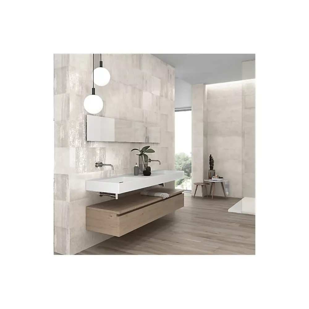 Aelle Carrelage Carrelage mur moderne décoratif à paillettes 25x75 cm MATERIKA DECOR A&B CONSTELLATION WHITE- Carrelage Mural Uni|Carrelage Mural Pour Cuisine