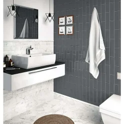 Aelle Carrelage Carrelage Sol Effet Marbre<Carrelage mur métro effet marbre blanc brillant 7,5X15 cm METRO CARRARA