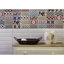 Aelle Carrelage Carrelage mur métro patchwork coloré 7,5x15 cm METRO PATCHWORK- Carrelage Mural Effet Carreaux De Ciment