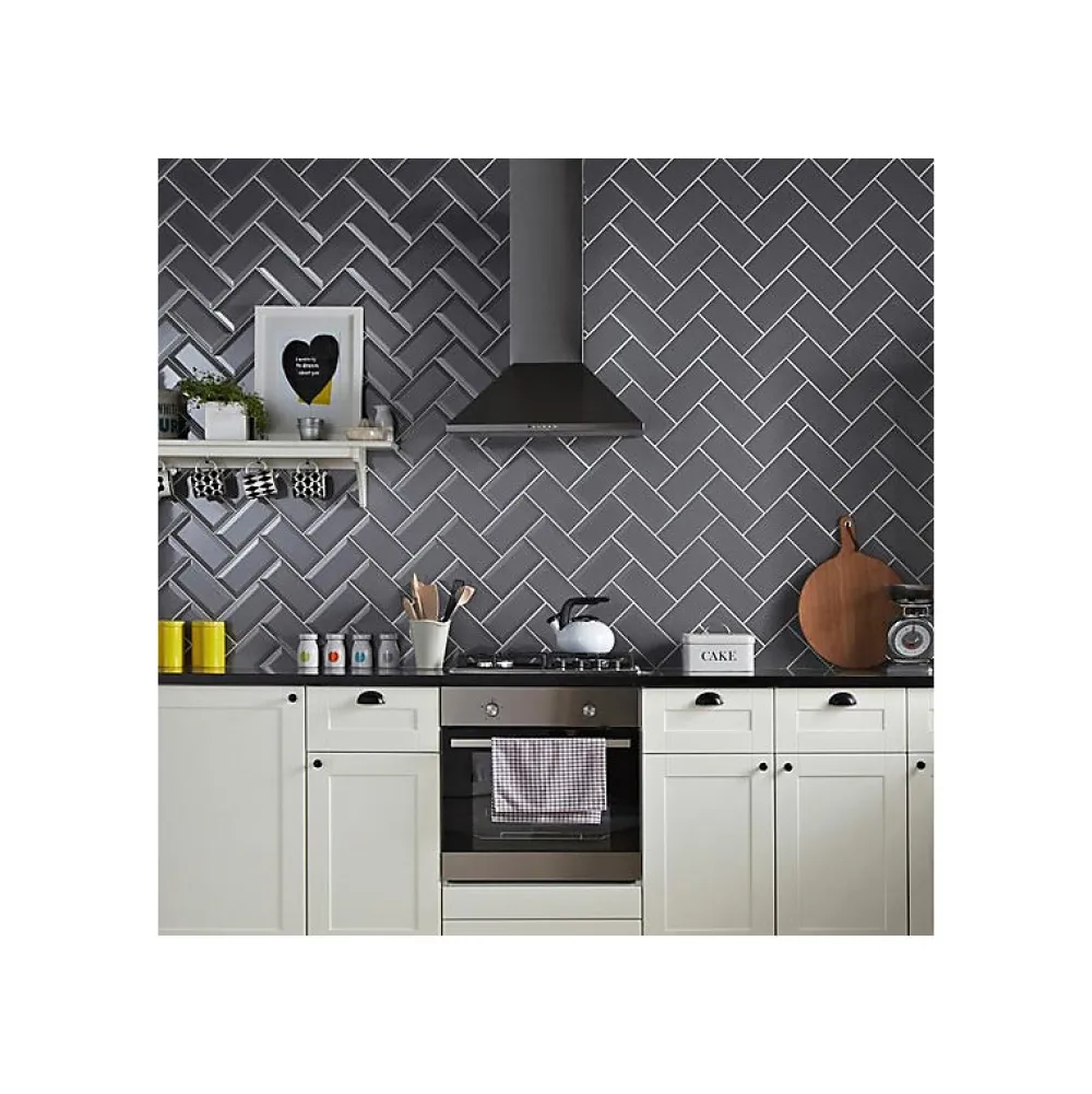 Eiffel art construction Carrelage Mural Uni|Carrelage Mural Pour Pièce À Vivre<Carrelage mur relief métro parisien uni gris brillant 7,5x15 cm METRO DARK GREY
