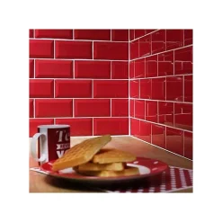 Eiffel art construction Carrelage mur relief métro parisien uni rouge brillant 7,5x15 cmMETRO ROSSO- Carrelage Mural Uni|Carrelage Mural Pour Pièce À Vivre