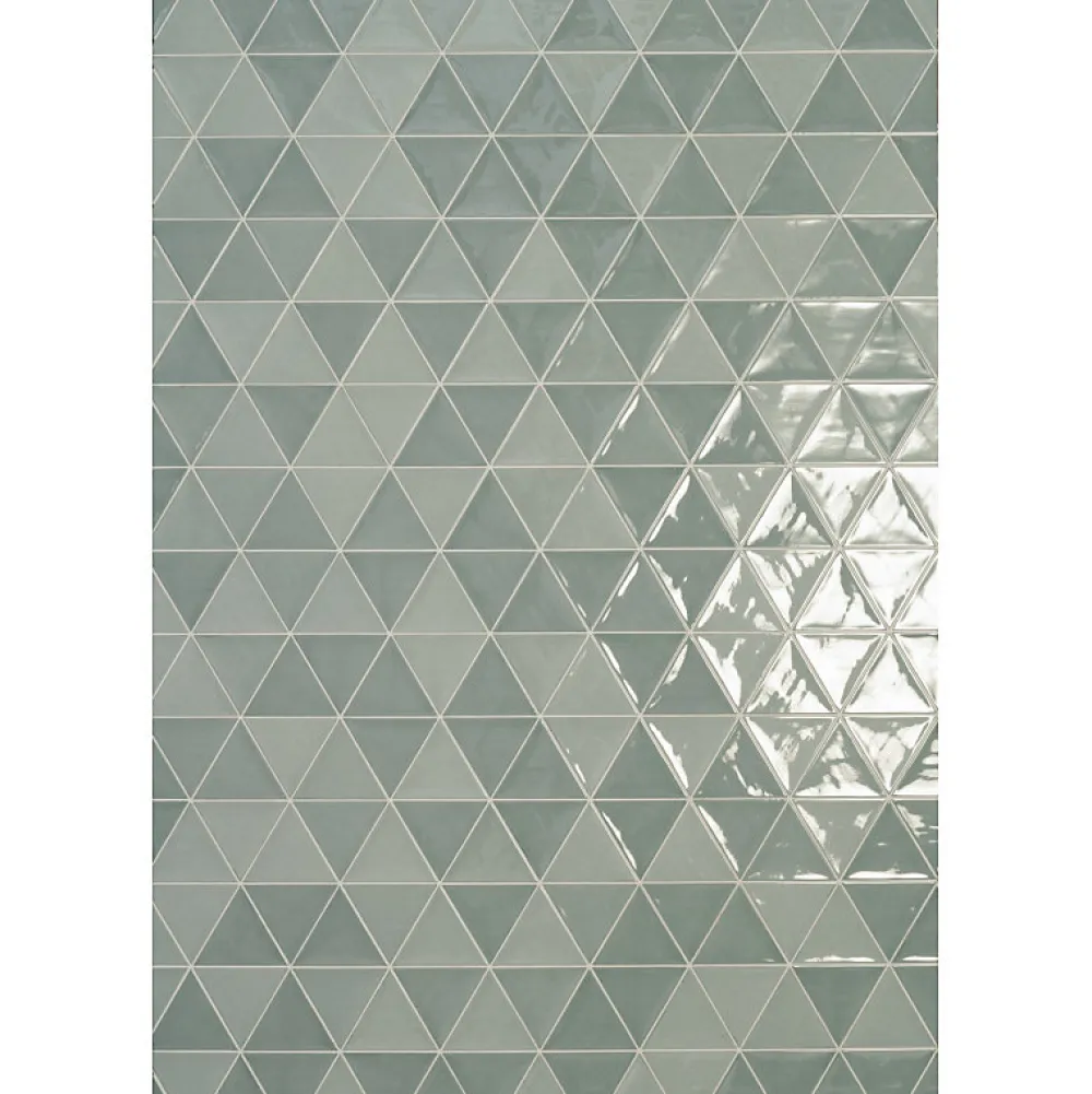 Aelle Carrelage Carrelage mur trianguaire effet zellige vert d'eau 13,2x11,4 cm 3LATI AQUAMARINA- Carrelage Mural Uni