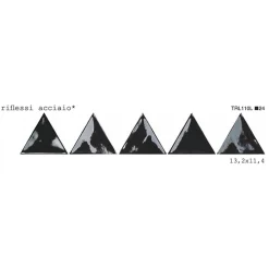 Aelle Carrelage Carrelage Mural Uni|Carrelage Mural Pour Wc<Carrelage mur trianguaire effet zellige noir métal 13,2x11,4 cm 3LATI RIFLESSI