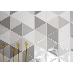 Aelle Carrelage Carrelage mur trianguaire effet zellige gris claire 13,2x11,4 cm 3LATI GRIGIO CHIARO- Carrelage Mural Uni