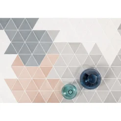 Aelle Carrelage Carrelage mur trianguaire effet zellige gris claire 13,2x11,4 cm 3LATI GRIGIO CHIARO- Carrelage Mural Uni