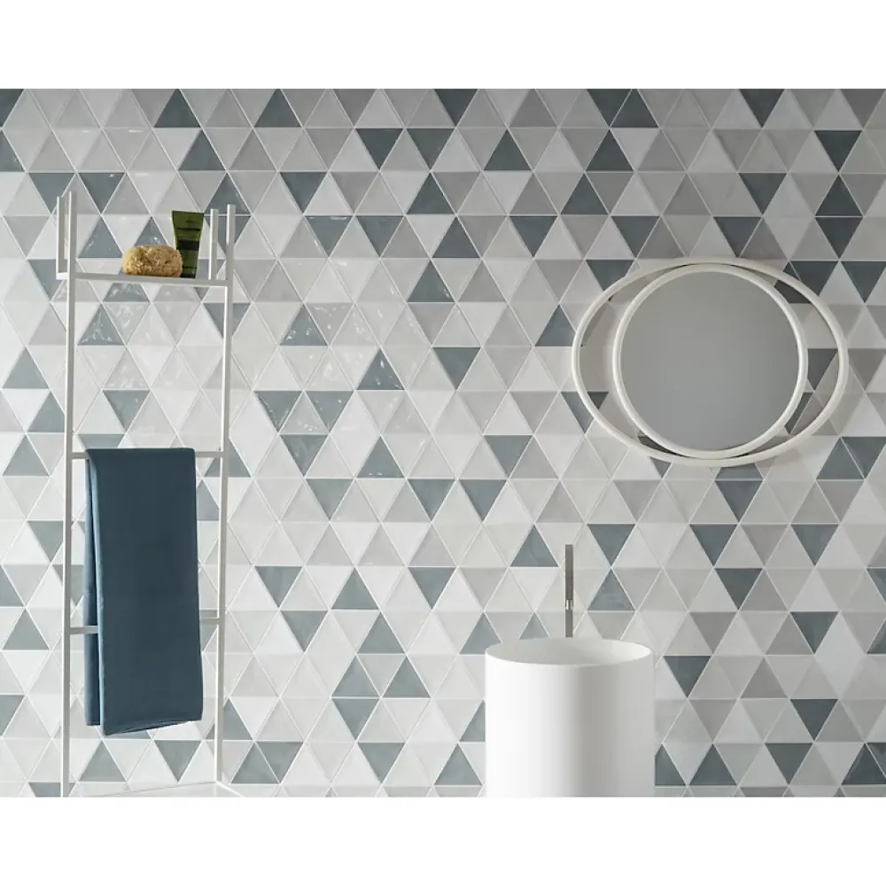 Aelle Carrelage Carrelage mur trianguaire effet zellige gris 13,2x11,4 cm 3LATI GRIGIO MEDIO- Carrelage Mural Pour Cuisine