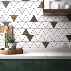 Aelle Carrelage Carrelage mur triangulaire uni blanc brillant 10,8x12,4 cm SCALE TRIANGOLO WHITE- Carrelage Mural Uni