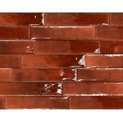 Allocarrelage Carrelage Mural Effet Zellige Rouge 6,5x29,8 Monpelli Wine Mix -- Carrelage Mural Pour Pièce À Vivre|Carrelage Mural Pour Salle De Bains