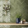 Gioia Materia Faïence Pour Douche|Faïence Pour Cuisine<Carrelage mural Effet Zellige Vert Olive TRIBE 6x24,6cm Green - Les Carreaux de Jean