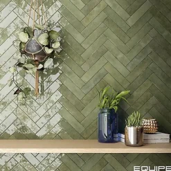 Gioia Materia Faïence Pour Douche|Faïence Pour Cuisine<Carrelage mural Effet Zellige Vert Olive TRIBE 6x24,6cm Green - Les Carreaux de Jean