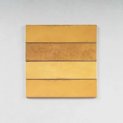 Gioia Materia Carrelage mural Effet Zellige Jaune TRIBE 6x24,6cm Pollen - Les Carreaux de Jean- Faïence Pour Cuisine