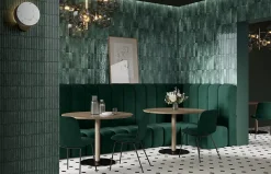 Allocarrelage Carrelage Mural Effet Zellige Vert 6,5x29,8 Monpelli Emerald Mix -- Carrelage Mural Pour Pièce À Vivre