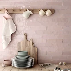 Gioia Materia Carrelage mural Effet Zellige Rose TRIBE 6x24,6cm Rose - Les Carreaux de Jean- Faïence Pour Pièce À Vivre|Faïence Pour Cuisine