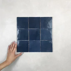 Les Carreaux De Jean  Faïence Pour Salle De Bains<Carrelage mural Effet Zellige Bleu Nuit CROGIOLO ZELLIGE 10x10 China - Les Carreaux de Jean