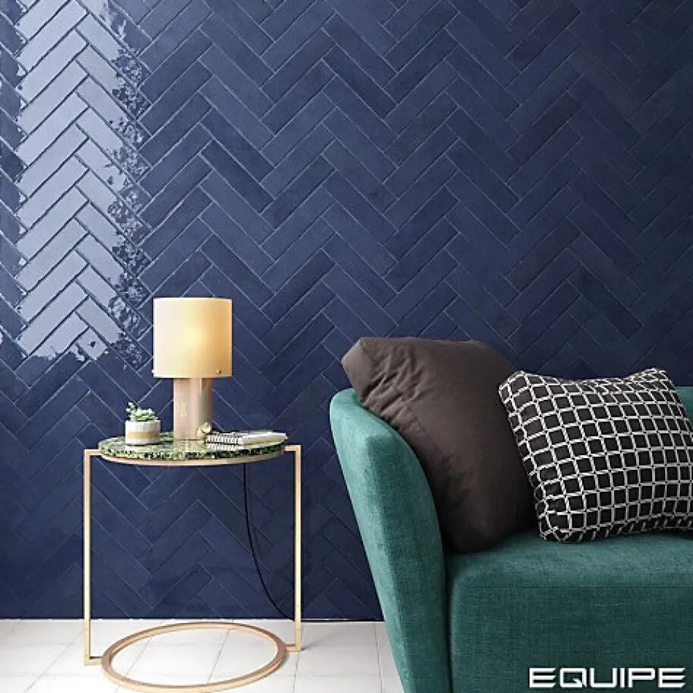 Gioia Materia Faïence Pour Cuisine|Faïence Pour Douche<Carrelage mural Effet Zellige Bleu Nuit TRIBE 6x24,6cm Blue - Les Carreaux de Jean