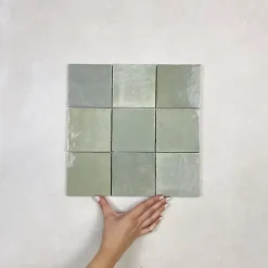 Les Carreaux De Jean  Faïence Pour Salle De Bains|Faïence Pour Cuisine<Carrelage mural Effet Zellige Vert CROGIOLO ZELLIGE 10x10 Salvia - Les Carreaux de Jean