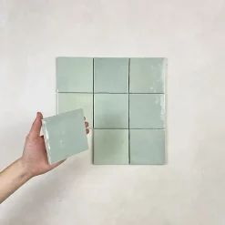 Les Carreaux De Jean  Faïence Pour Salle De Bains<Carrelage mural Effet Zellige Vert CROGIOLO ZELLIGE 10x10 Turchese - Les Carreaux de Jean