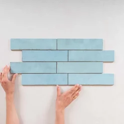 Gioia Materia Faïence Pour Salle De Bains|Faïence Pour Douche<Carrelage mural Effet Zellige Bleu Ciel TRIBE 6x24,6cm Watercolour - Les Carreaux de Jean