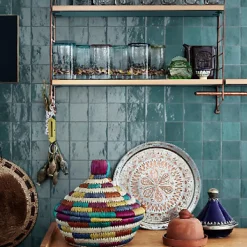Les Carreaux De Jean Carrelage mural Effet Zellige Bleu Canard CROGIOLO ZELLIGE 10x10 Petrolio - Les Carreaux de Jean- Faïence Pour Douche|Faïence Pour Salle De Bains
