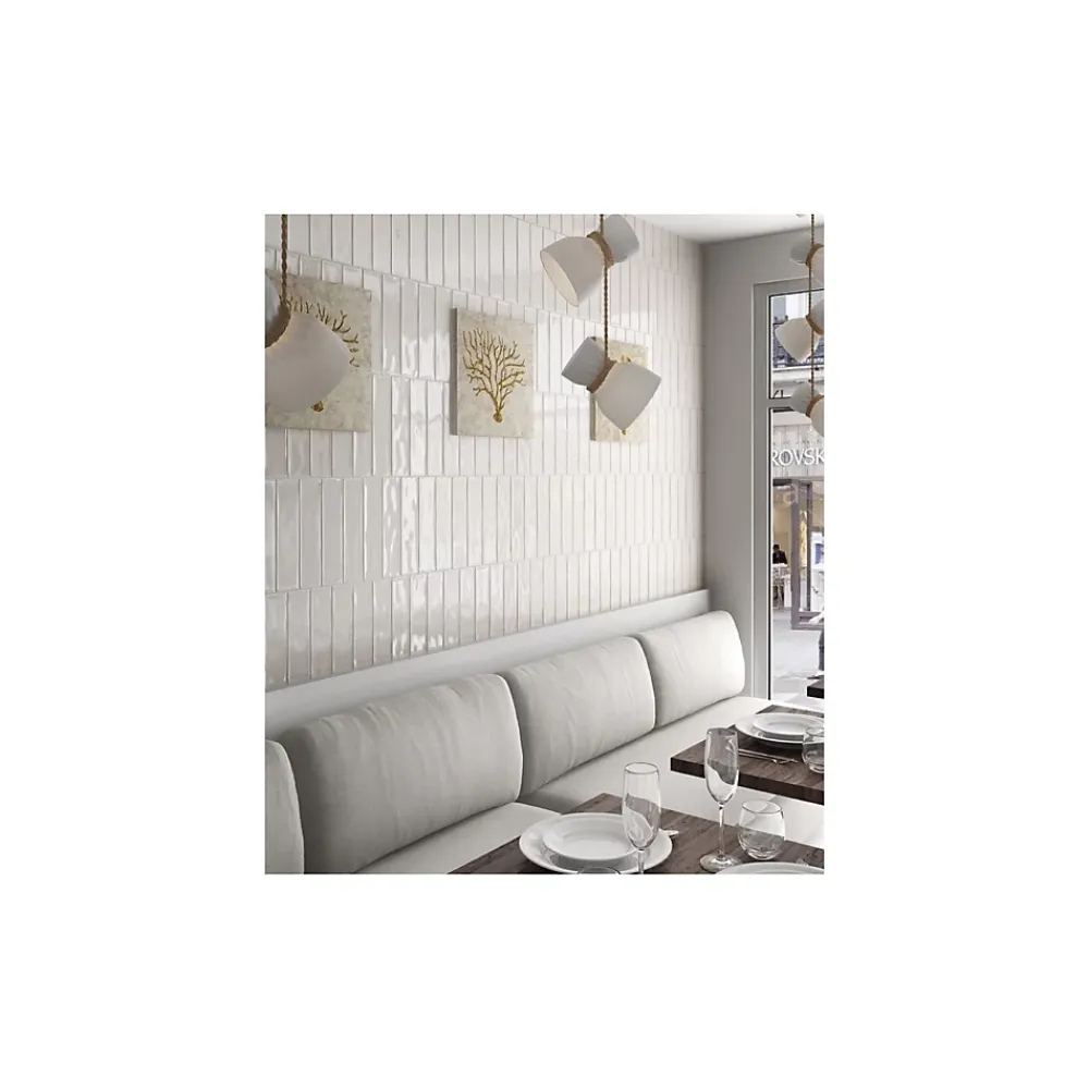 Gioia Materia Faïence Pour Wc<Carrelage mural faïence effet artisanal MASIA 30x7.5 cm Cream - brillant - - boîte de 1 m2