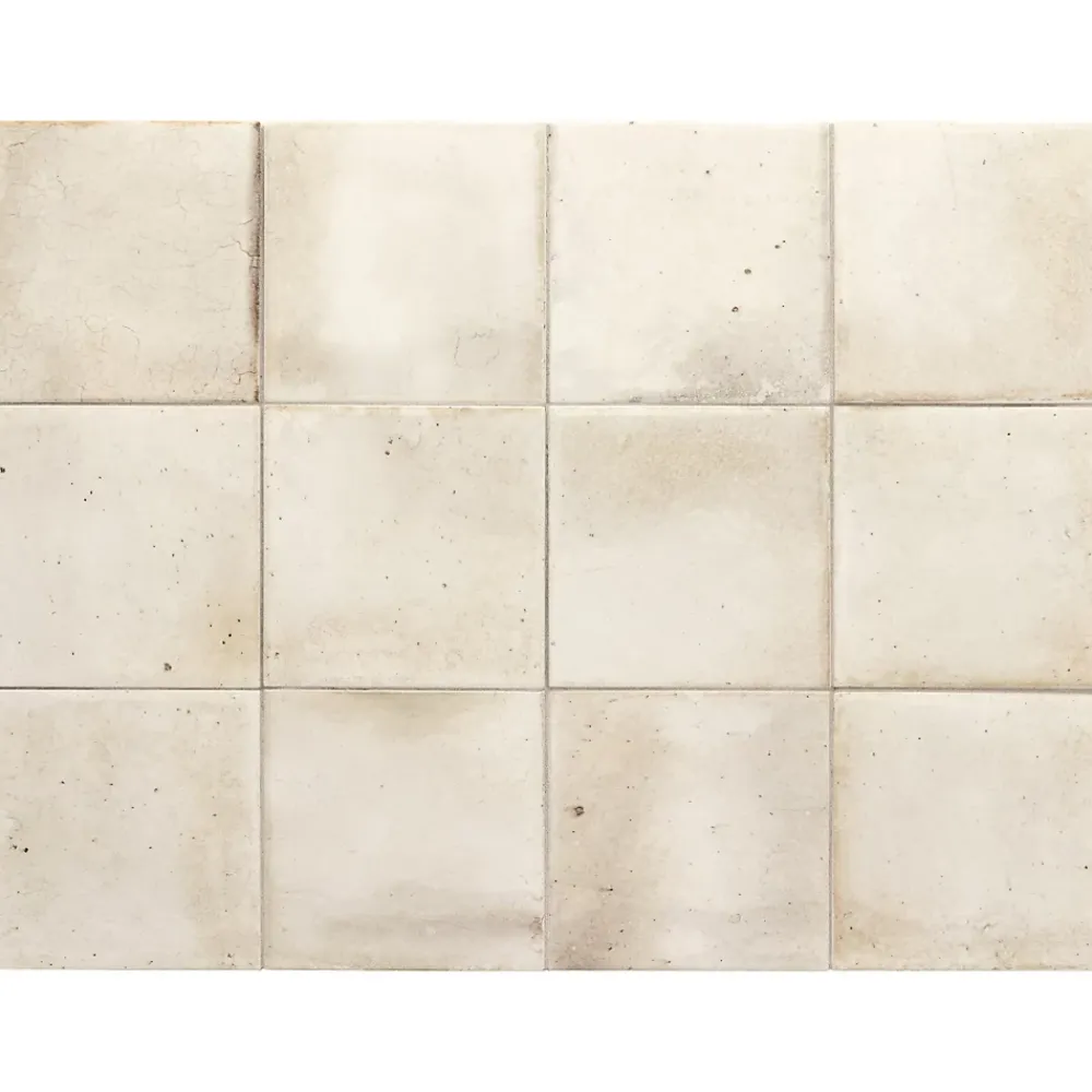 Gioia Materia Faïence Unie|Faïence Pour Salle De Bains<Carrelage mural faïence effet rustique THANGLONG 10x10 cm White - Brillant / Poli - boîte de 0.60 m2