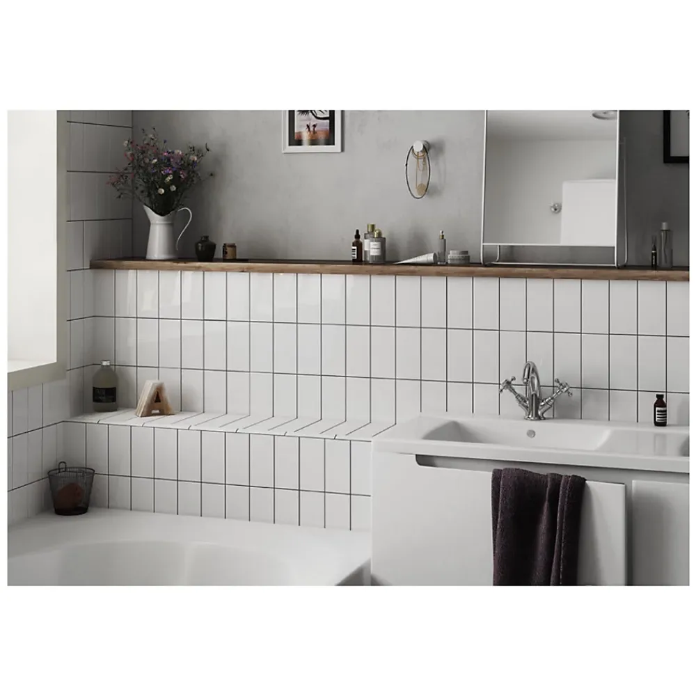 Gioia Materia Faïence Pour Wc|Faïence Unie<Carrelage mural faïence effet uni EVOLUTION 15x7.5 cm Gris foncé - Brillant - - boîte de 0.50 m2
