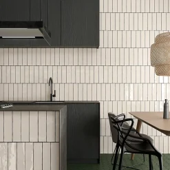 Gioia Materia Carrelage mural faïence effet artisanal MASIA 30x7.5 cm Gris oscuro - brillant - - boîte de 1 m2- Faïence Pour Wc|Faïence Unie
