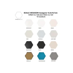 Gioia Materia Faïence Pour Wc|Faïence Pour Pièce À Vivre<Carrelage mural faïence Scale Hexagon (10 couleurs), hexagone 12,4x10,7cm Hexagone 12.4x10.7 cm Doré - Brillant / Poli - boîte de