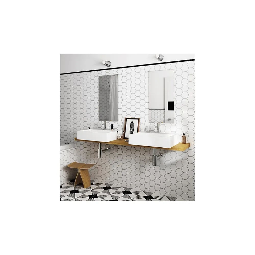 Gioia Materia Carrelage mural faïence Scale Hexagon (10 couleurs), hexagone 12,4x10,7cm Hexagone 12.4x10.7 cm Gris clair - Brillant / Poli - bo- Faïence Pour Wc|Faïence Unie