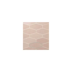 Gioia Materia Carrelage mural faience effet graphique BRIXTON Hexagone 20x10 cm Rose - - boîte de 0.50 m2- Faïence Unie|Faïence Pour Wc