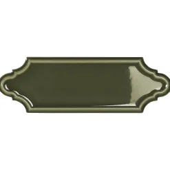 Gioia Materia Carrelage mural faience effet classique KNIGHTSBRIDGE Navette 15x5cm Victorian green - Brillant / Poli - boîte de 0.50 m2- Faïence Unie