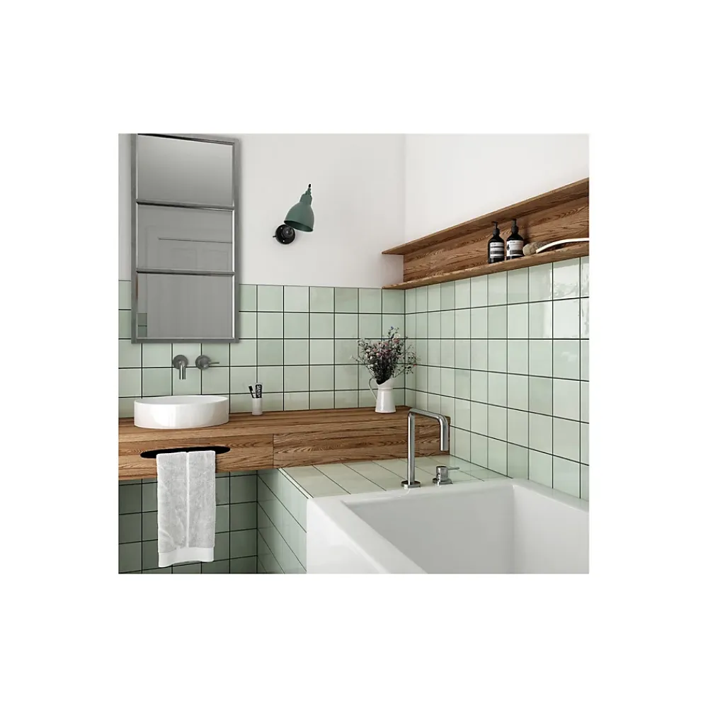 Gioia Materia Faïence Unie|Faïence Pour Douche<Carrelage mural faience effet zellige VILLAGE 13.2x6.5 cm Mint - Brillant / Poli - boîte de 0.50 m2