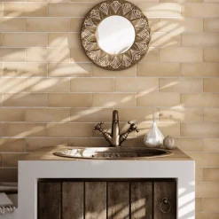 Gioia Materia Carrelage mural faience effet zellige MAGMA 20x6.5 cm Sahara - - boîte de 0.5 m2- Faïence Pour Wc