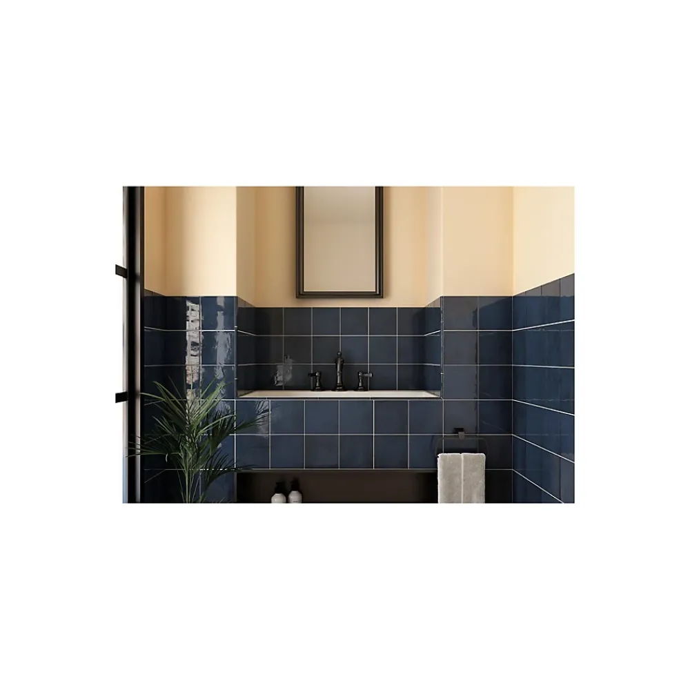 Gioia Materia Carrelage mural faience effet zellige VILLAGE 13.2x13.2 cm Royal blue - Brillant / Poli - boîte de 1 m2- Faïence Pour Wc|Faïence Pour Pièce À Vivre