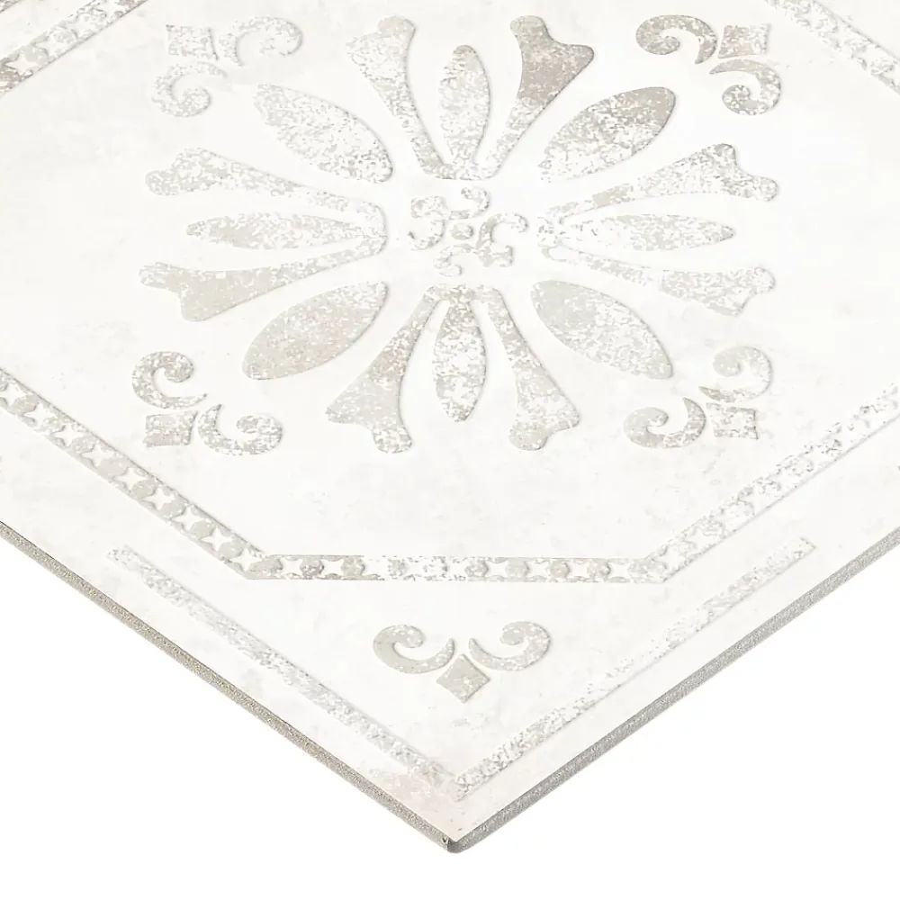 GoodHome Carrelage mural interieur effet carreau de ciment blanc et béton L.20 x l.20 cm x ép.8,2 mm, Koney- Carrelage Mural Pour Wc|Carrelage Mural Effet Béton