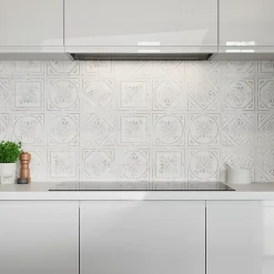 GoodHome Carrelage mural interieur effet carreau de ciment blanc et béton L.20 x l.20 cm x ép.8,2 mm, Koney- Carrelage Mural Pour Wc|Carrelage Mural Effet Béton