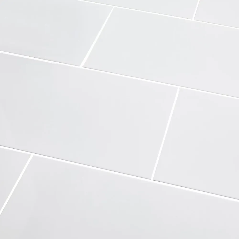 GoodHome Carrelage mural intérieur blanc brillant L.60 x l.30 cm x ép.9 mm, Perouso- Carrelage Mural Uni|Carrelage Mural Pour Douche