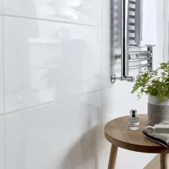 GoodHome Carrelage mural intérieur blanc brillant L.60 x l.30 cm x ép.9 mm, Perouso- Carrelage Mural Uni|Carrelage Mural Pour Douche