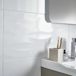 GoodHome Carrelage mural intérieur blanc brillant L.60 x l.30 cm x ép.9 mm, Perouso- Carrelage Mural Uni|Carrelage Mural Pour Douche